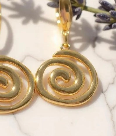 Gorgeous swirl dangle earrings Titanium & stainless steel