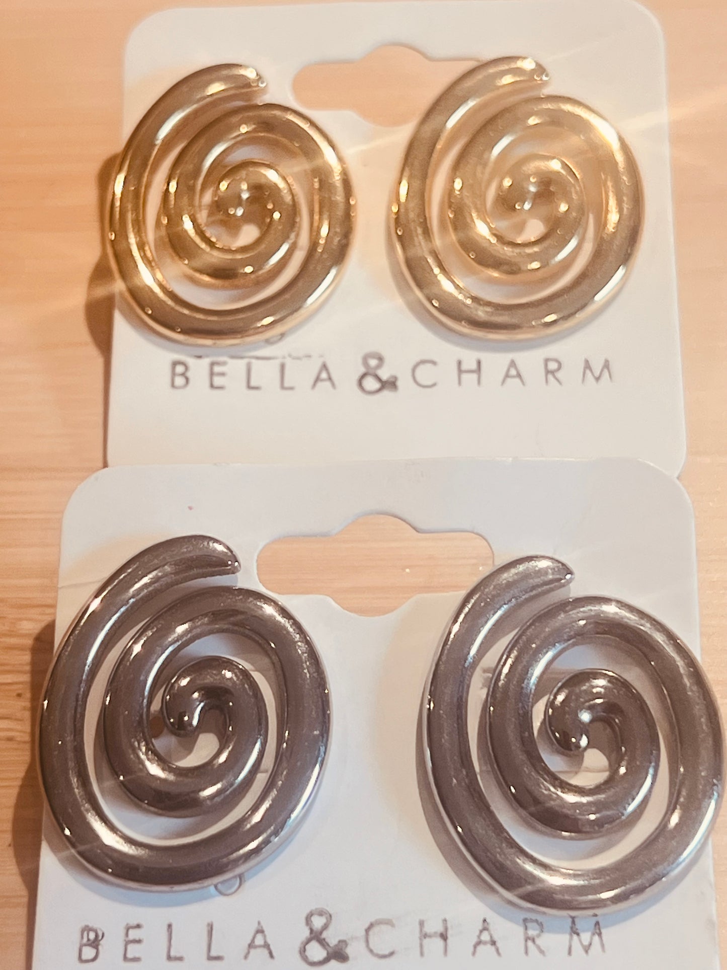 Spirals of time - Spiral Fern Earrings - silver-plated Stainless Steel