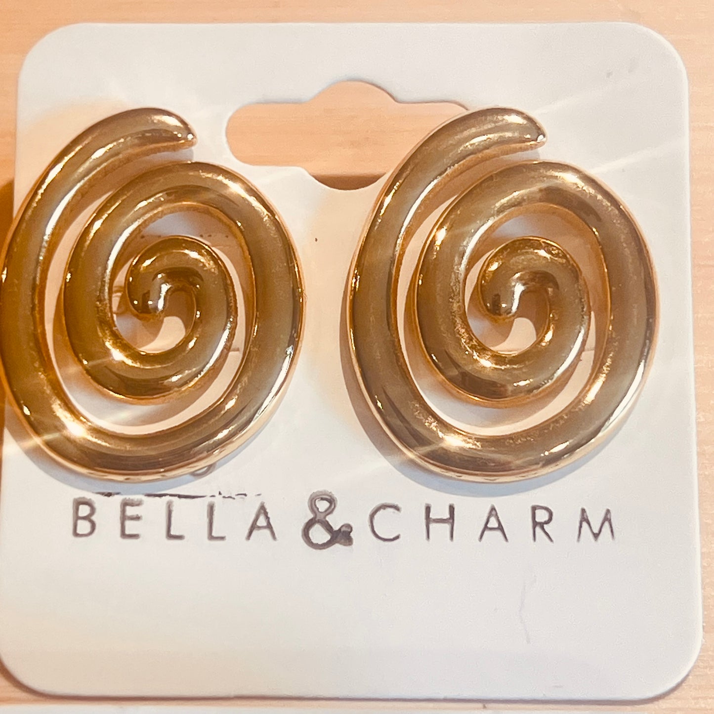 Spirals of time - Spiral Fern Earrings - 18 kt gold plated Stainless Steel (Copy)