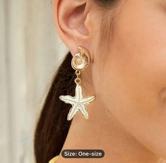 Luster cluster STAR FISH EARRINGS    14KT gold plated