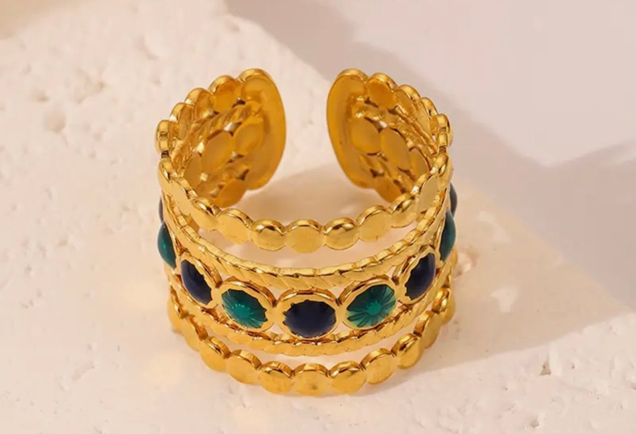 Boho Ancient inspired Ring - 18K golden-plated