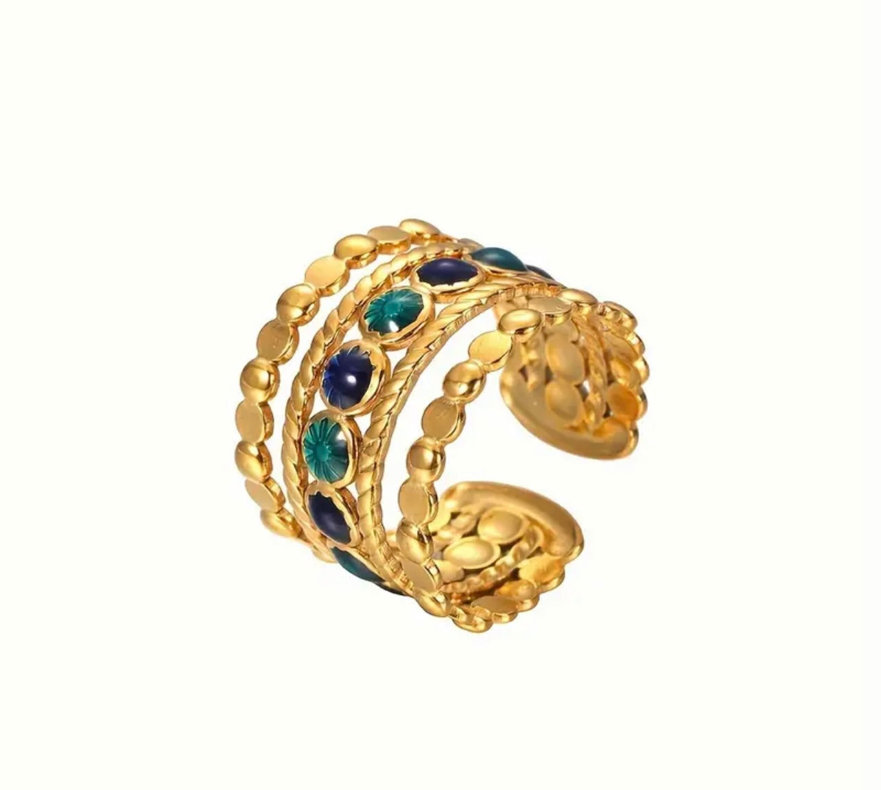 Boho Ancient inspired Ring - 18K golden-plated
