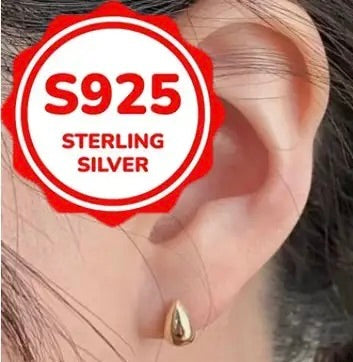 Minimalist 925 Sterling Silver Water Drop Earrings