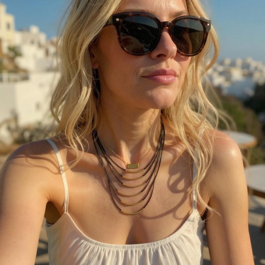 stylish Multi Strand Leather Necklace available in 3 colours