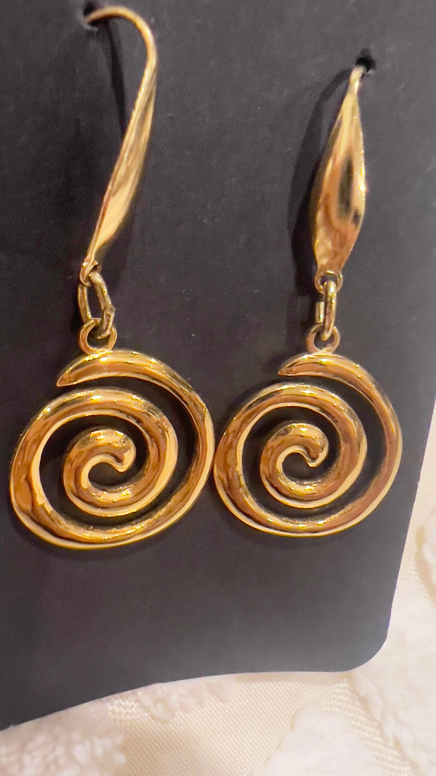 Gorgeous swirl dangle earrings Titanium & stainless steel