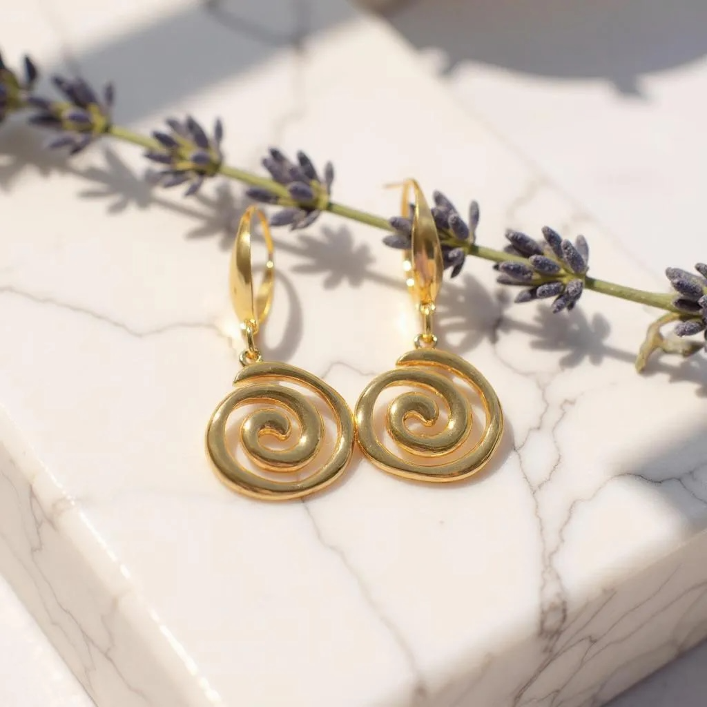 Gorgeous swirl dangle earrings Titanium & stainless steel
